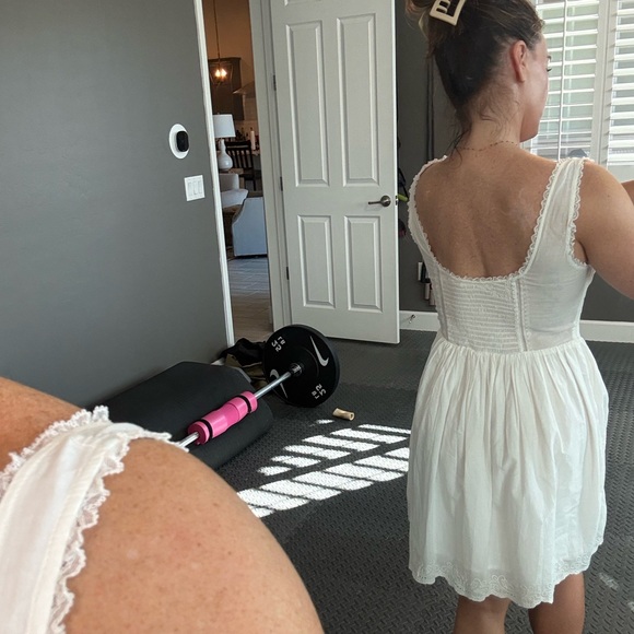 Zara White Lace Mini Dress - Picture 3 of 8